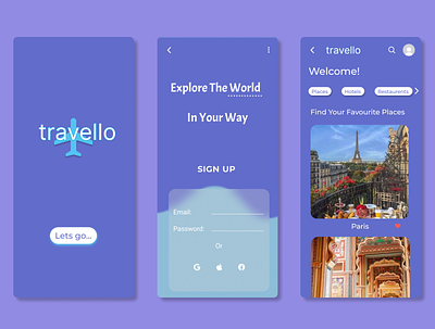 TRAVELLING APP UI DESIGN app design ui ux