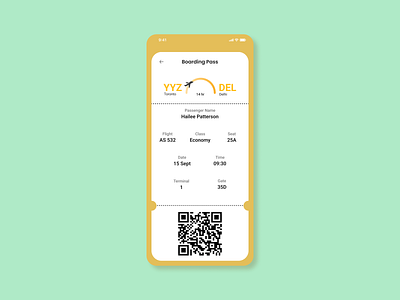 Boarding Pass UI Design