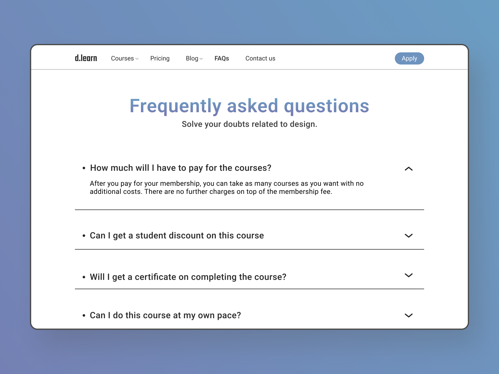 faqs page design