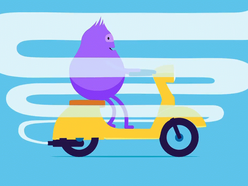 Animation Puzzle Game azzl bike character drive funny game ios joke loop motorbike smoke violet