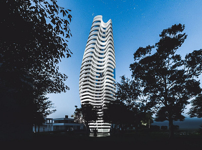 Render of a Parametric Skyscraper 3d animation architecture architecture visualization design illustration logo modelling motion graphics rendering