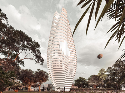 Render of a Parametric Skyscraper 3d animation architecture architecture visualization design illustration logo modelling motion graphics rendering