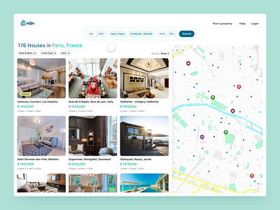 HSH - Property Page - Real Estate Property Portal agent animation apartment flat home house interaction interface map motion portal design price product design property real estate rent search ui ux web design