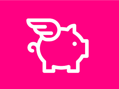 Flying Pig Icon animal farm flying pig icon icon design if pigs could fly illustration mythical pig swine wing wings