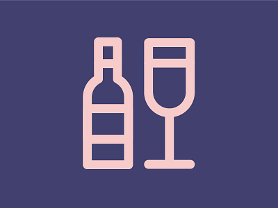 Wine + Bottle Icon alcohol bottle friday glass grape icon icon design illustration purple wine