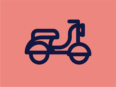 Scooter Icon bike bike gang gang icon icon design illustration linework motorbike pastel pink vespa