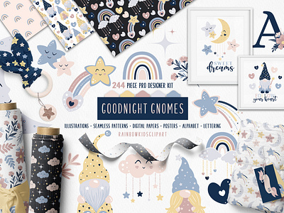 Cute Gnome Design Bundle • 244 Bedtime & Baby Shower Clipart