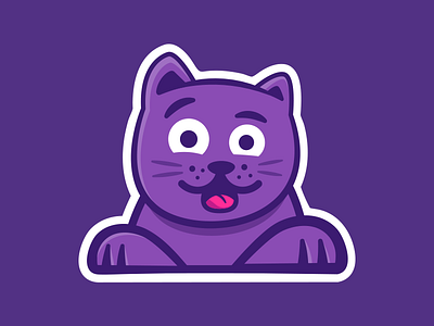 Hey there cat purple sticker