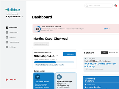 Disbuz Fintech Web App UI disbuz fintech fintech nigeria