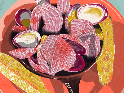 Pan Fried Oysters digital digitalillustration food illustration illustration procreate