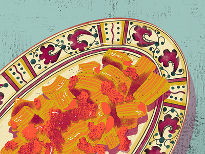 Spicy Rigatoni digital digitalillustration food illustration illustration procreate