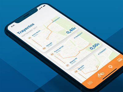 Bicimad redesign - Trayectos (iOS 11 version)