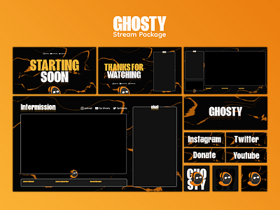 Ghosty Static Stream Package design graphic design logo motion graphics stream graphics stream overlay stream package