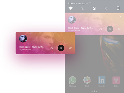 Music Notification Tray android gradient notification player