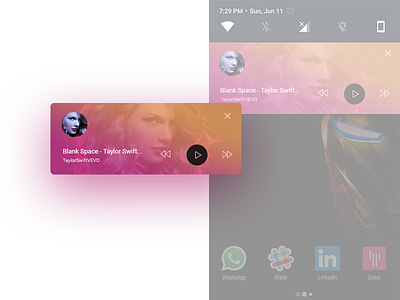 Music Notification Tray
