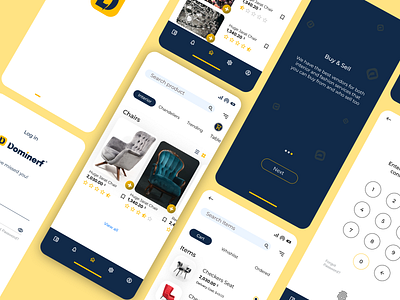 Dominerf Ecommerce Mobile App application branding desktop app ecommerce graphic design interior mobile app product design tech ui ux design wall decors