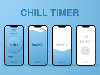 Chill Timer - Concept UI Design app design design graphic design illustration timer app ui ui challenge ui design ux design