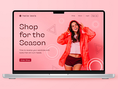 Halle Lewis Landing Page - UI Design Challenge app design clothing store design ecommerce graphic design landing page shopping ui ui challenge ui design ux design