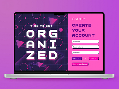 Graphy - Create Account Page - UI Design Challenge app design create an account create page graphic design landing page login page sign in sign up sign up page ui ui challenge ui design ux design