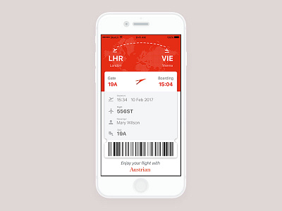 Boarding Pass airlines boarding concept dailyui ios mobile plane red sketch ticket ui user