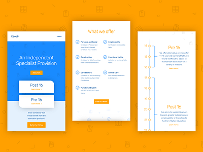 Educ8 - Mobile Screens android bright bright colors clean education graphic icon iconography illustrator ios simple sketch timeline ui ui design user interface ux web webdesign