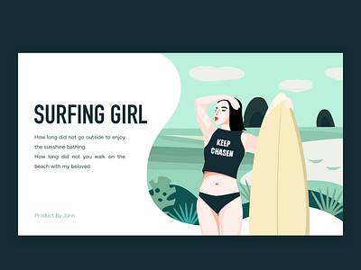 Surfing Girl design illustration ui 设计