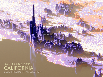 A Cityscape of Votes - San Francisco 3d dataviz graphic design illustration infographic motion graphics