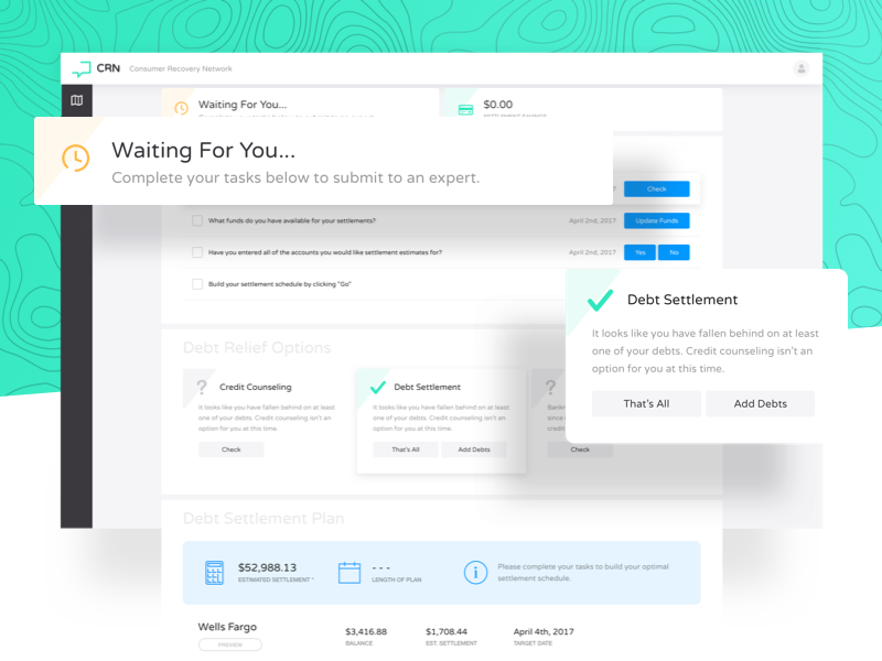 CRN | User Dashboard Preview simple clean status savings account profile debt application app web web app dashboard