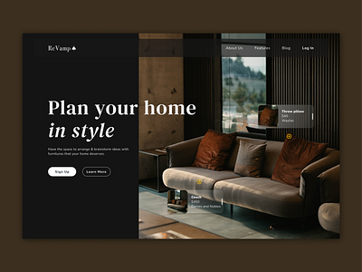 ReVamp - Landing Page dailyuichallenge design home homepage landingpage ui