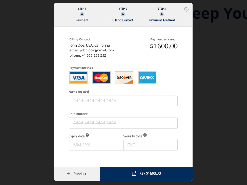 Modal Payment Method by Bires Peter on Dribbble