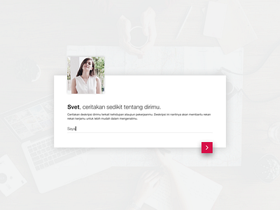 Onboarding - Add Description in Your Profile clean form modal onboarding pop up simple ui design ux design