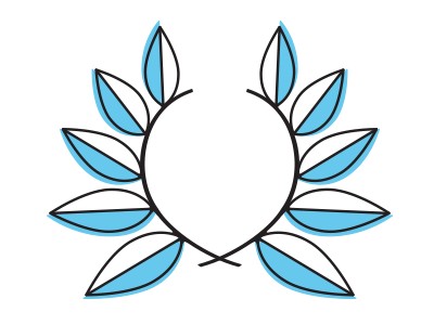 Illustration/icon exploration for "laurel wreath" icon illustration