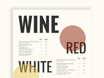 Daily UI #043 - Food/Drink Menu daily ui 043 menu design ui design wine menu