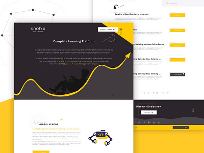 Landing page for e-learning app e learning landing learning page webdesign website yellow