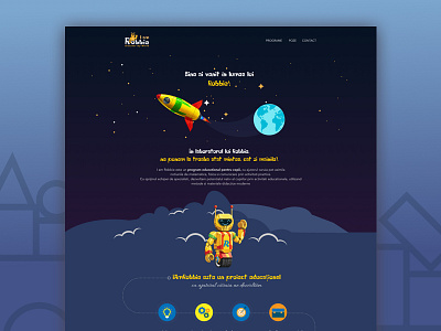 Website for educational project education kids landing page page robot robotics space