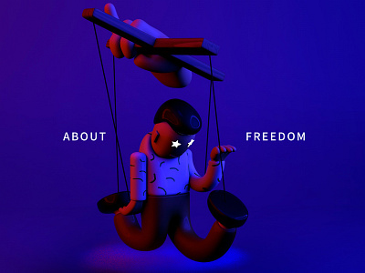 Freedom c4d character design photoshop poster a day poster art