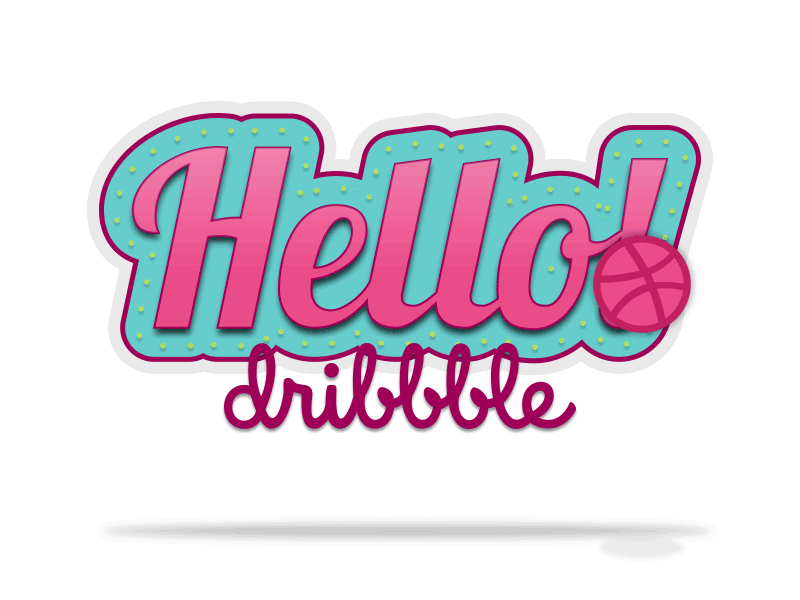 Hello Dribbble animation debut dribbble first shot