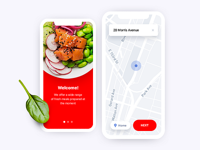 Food App clean delivery delivery app fit food food and drink food app food delivery food delivery app foodie interaction location location pin map minimal onboarding onboarding ui ui ux vegan