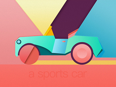 a sports car bird cartoon figure icon illustration interface painting ui