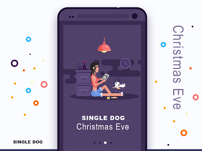 Guide page 引导页 single dog cartoon figure icon illustration interface painting ui