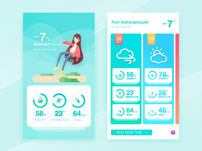 Weather interface app ui illustrations interface queble solutions ui design user interface weather window design