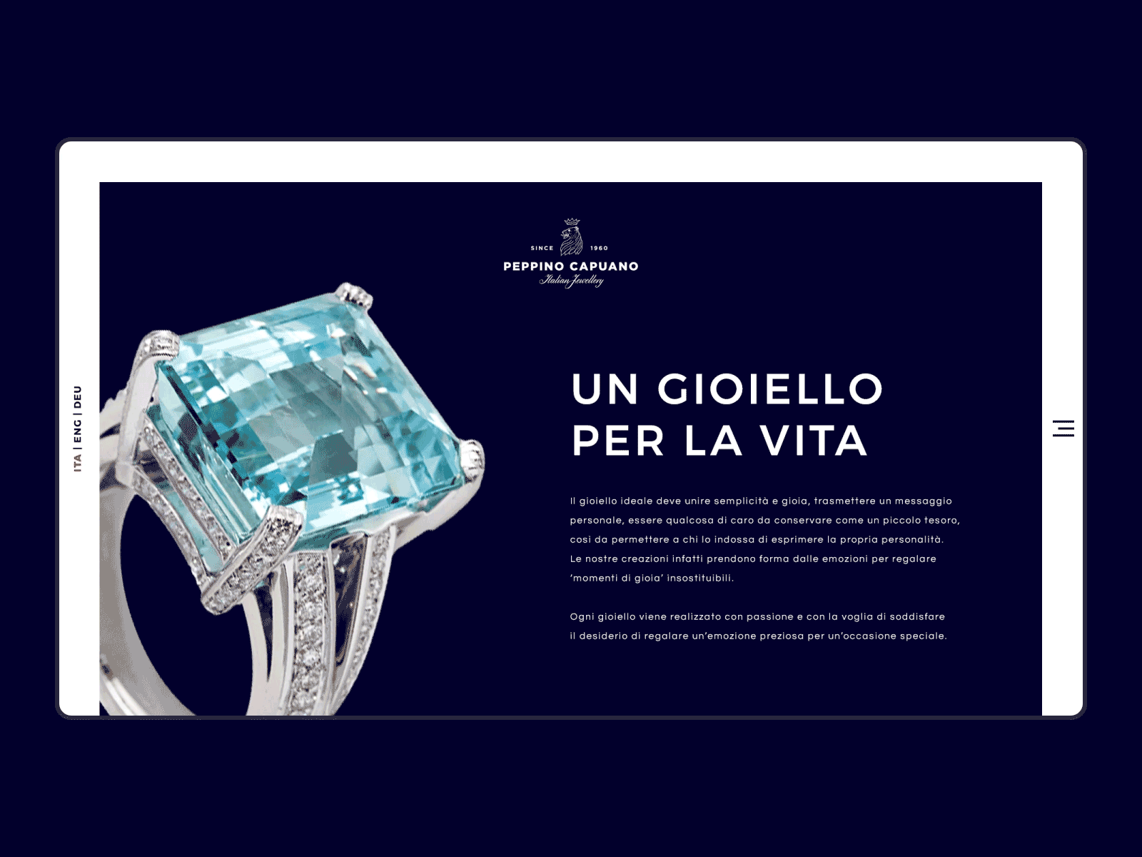 A Jewel for Life | Peppino Capuano adobe after effect adobe aftereffects animated mockup animation graphic design interaction design responsive design thanatos digital agency ui ui ux design uiux user inteface user interface design web design web mockup website design website mockup websites