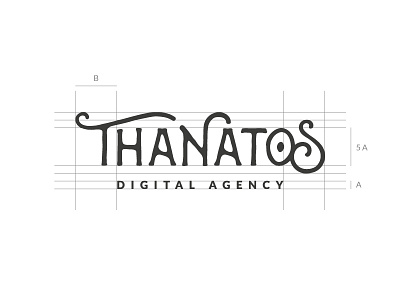 Brand Structure | THANATOS Digital Agency brand design brand identity branding calligraphy handwriting logo logo design mythology thanatos digital agency typography