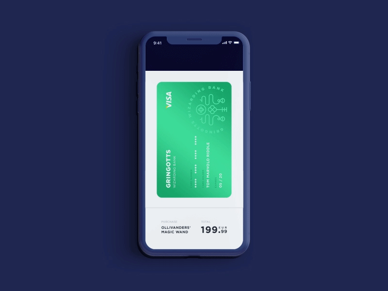 Credit Card Checkout | Daily UI 002 animation app concept app design bank bank app checkout credit card credit card checkout daily 100 daily 100 challenge daily ui daily ui 002 harry potter harrypotter interaction design motion graphic movie thanatos digital agency ui ux web desgin