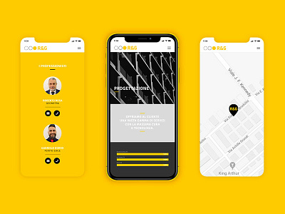 Responsive Design | R&G architects architecture black design grey interaction design interface design maps profile responsive responsive design screen design thanatos digital agency ui ui ux design uiux web design web design agency website yellow