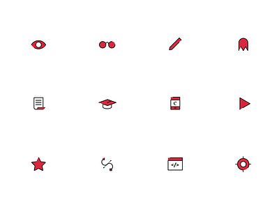 Icon Set | EM Servizi Editoriali ebook glasses graphic design icon icon a day icon design icon pack icons icons design icons set pencil publishing publishing house self publishing star thanatos digital agency ui ux design video web design writer