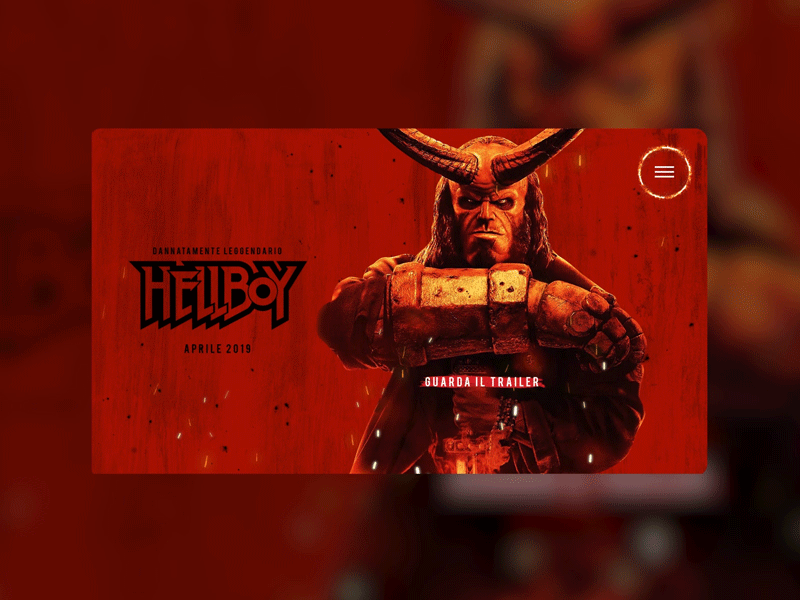 Hellboy UI Concept comics concept concept app dark horse comics devil hellboy hero interaction design interface design movie movie app movie website screen design thanatos digital agency trailer ui ui design ui ux ux design web design