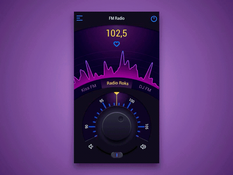 Radio app concept dark equalizer fm neon radio retro skeuomorphism ui ux