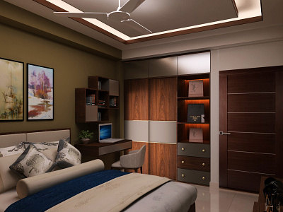Bedroom Interior 3d 3ds max architectural design autocad interior design