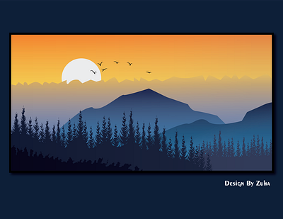 Pleasant Day branding day design graphic design illustration landscape logo mountains pleasant sun trees vector